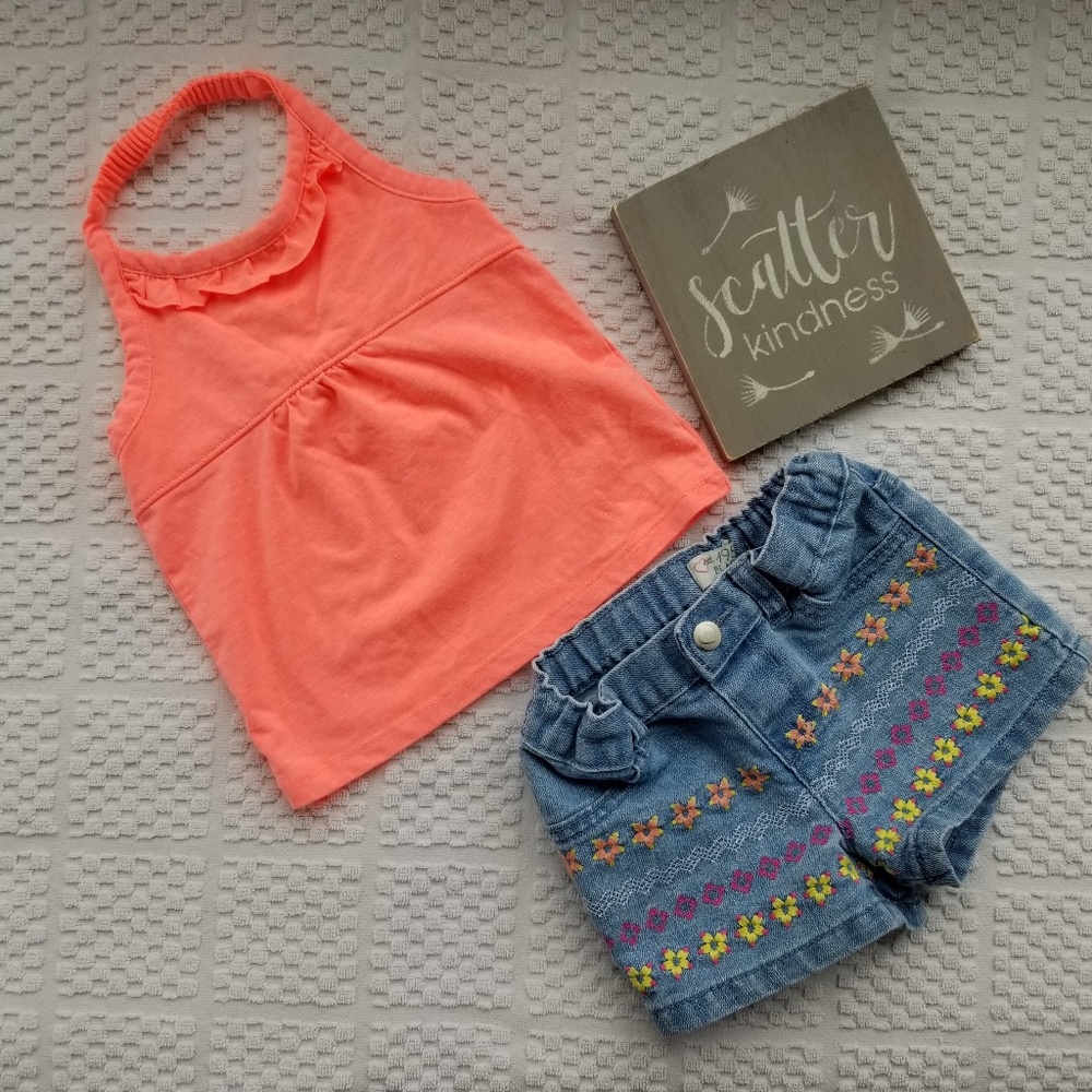 Children's Place jean shorts/shirt